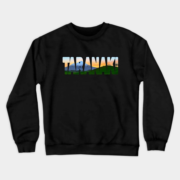 TARANAKI Sunset with Mt Taranaki Crewneck Sweatshirt by TouristMerch